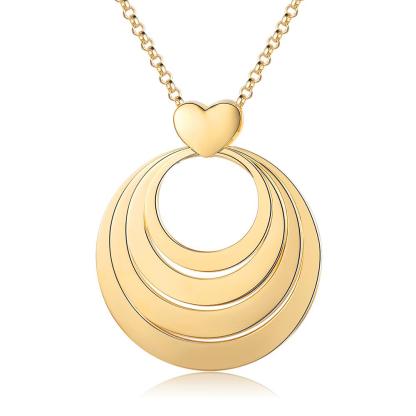 Personalised Family Stacked 4 Circles Heart Necklace-Jessemade AU