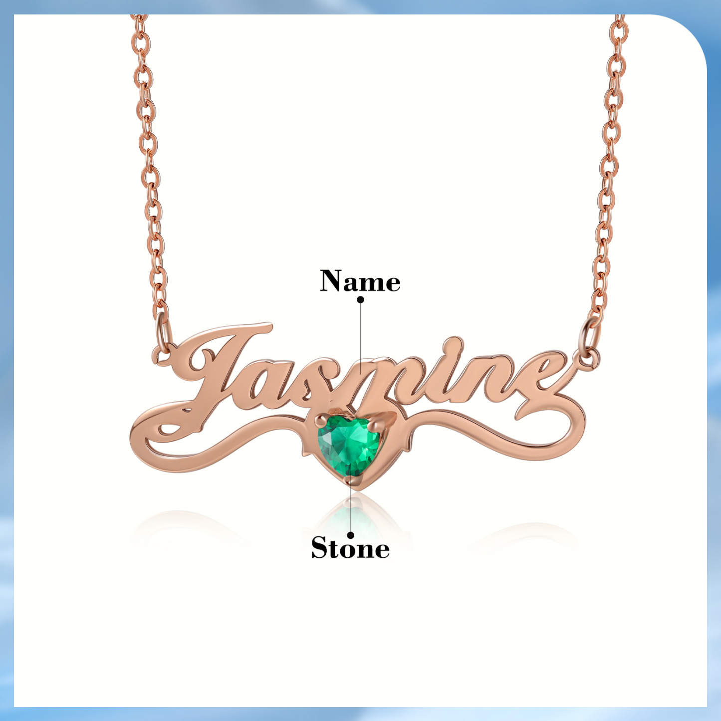 Personalised Women's Necklace Customised Name & Birthstone Necklace Birthday Gift for Her-Jessemade AU