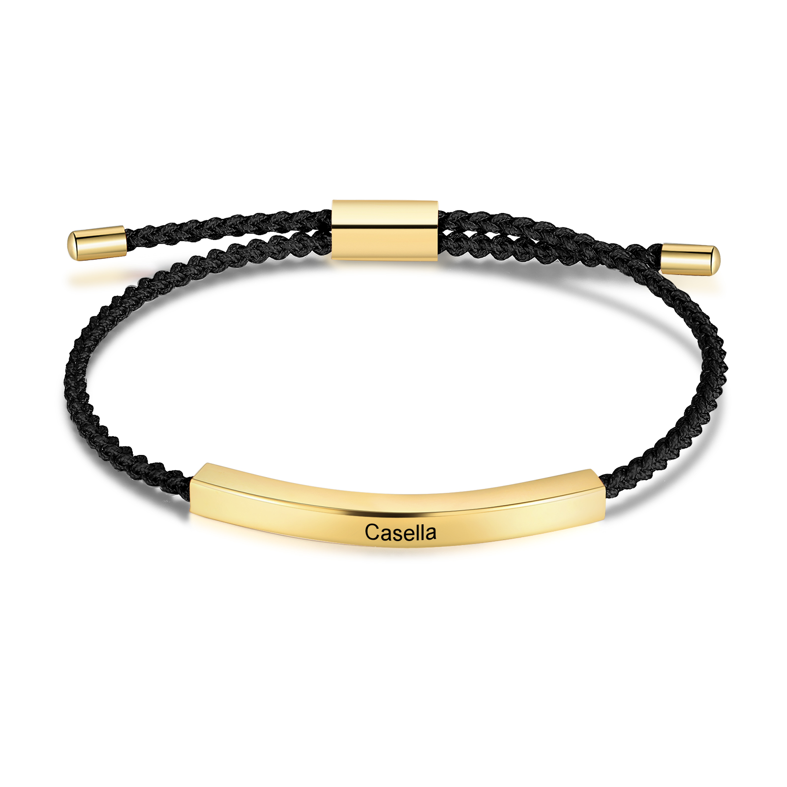 Personalised Braided Rope Bracelet Custom Name & Text Bar Bracelet for Her/Him-Jessemade AU