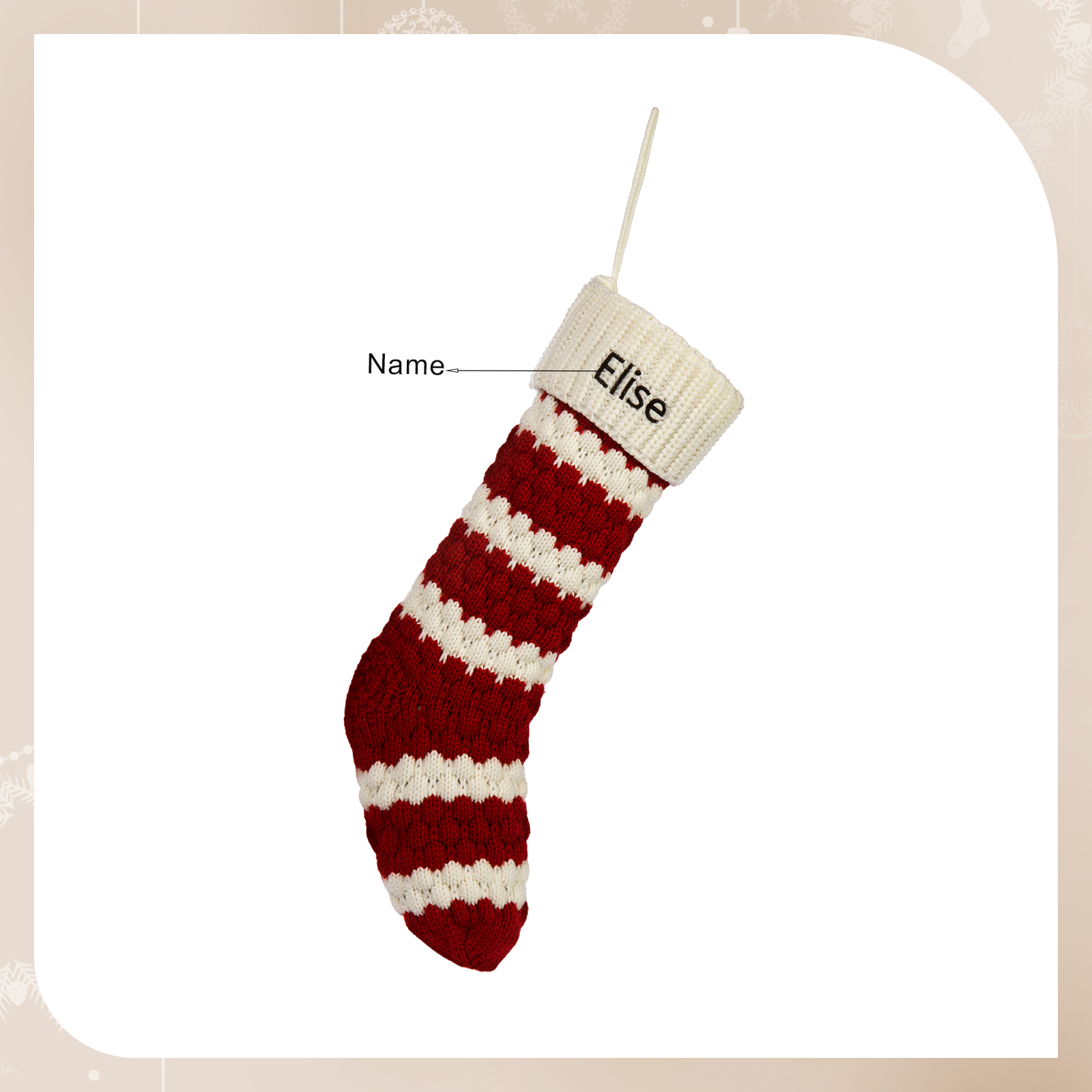 Customised 1 Name Christmas Stockings Ornaments Personalised Christmas Gifts for Family Friends-Jessemade AU