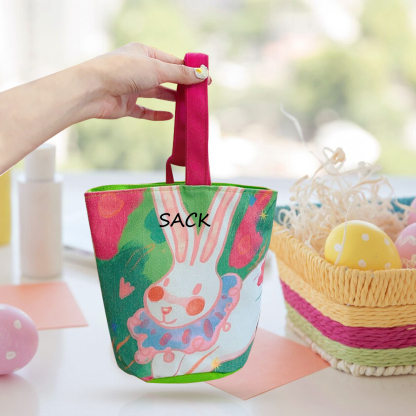 Personalised Bunny Tote Bag Custom Name Bunny Basket Bucket Bag Easter Gifts for Him/Her-Jessemade AU