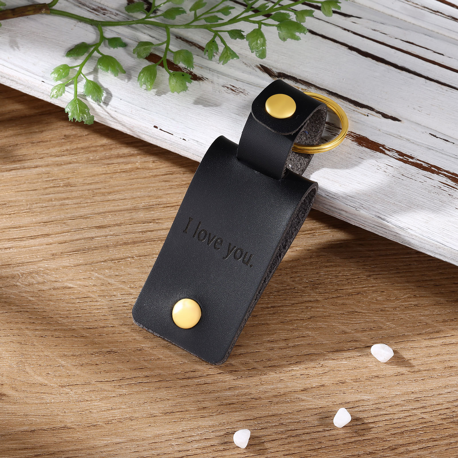 Personalised Photo Keychain Customised with Text Leather Keyring Couple Keychain Gift for Him/her-Jessemade AU