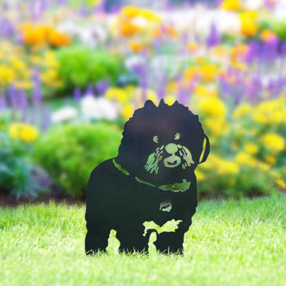 Bichon Frise Metal Dog Silhouette Garden Yard Decoration-Jessemade AU