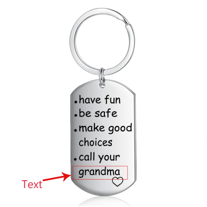 Have Fun Be Safe Make Good Choices Keychain Customised Text Stainless Steel Keyring Gifts for Kids-Jessemade AU