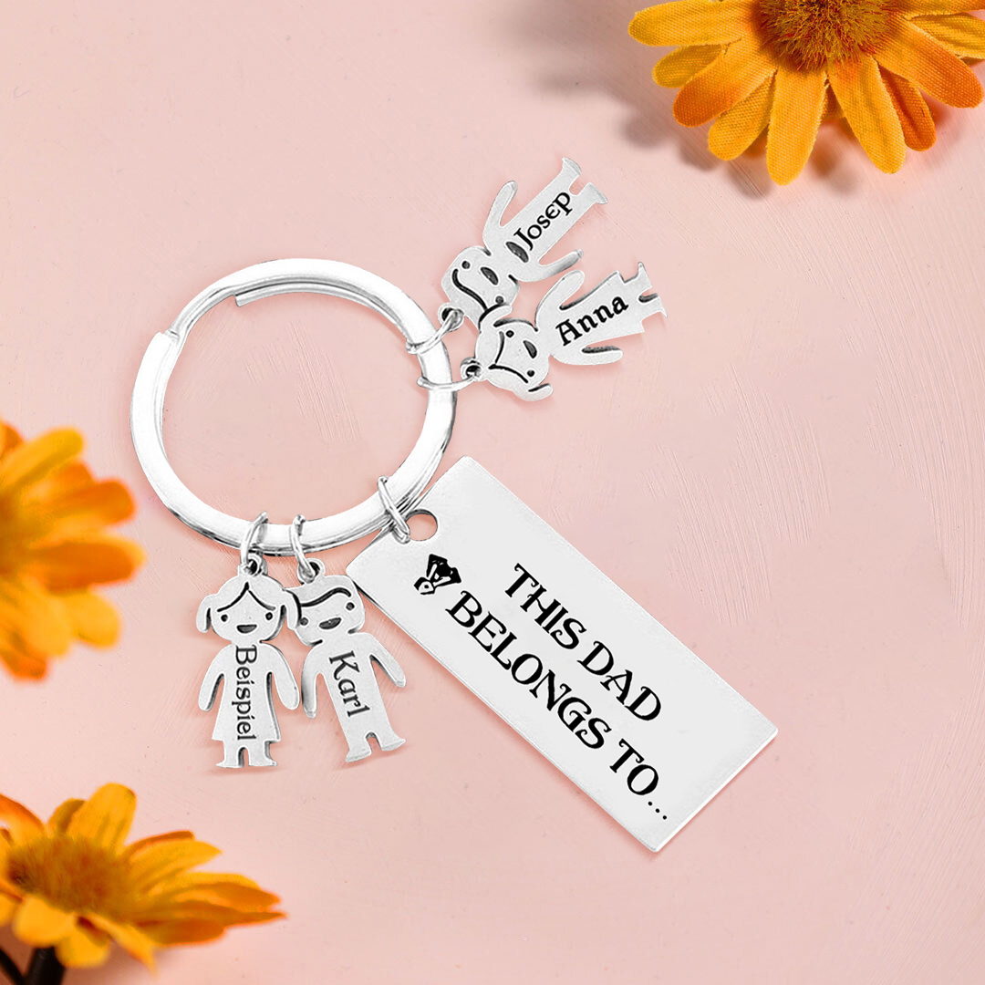 4 Names-Personalised 4 Children's Name Keychain Gift for Mum Dad-Jessemade AU