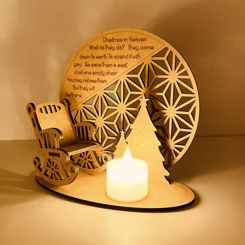 Personalised Christmas in Heaven Rocking Chair Ornament Memorial Tabletop Plaque-Jessemade AU