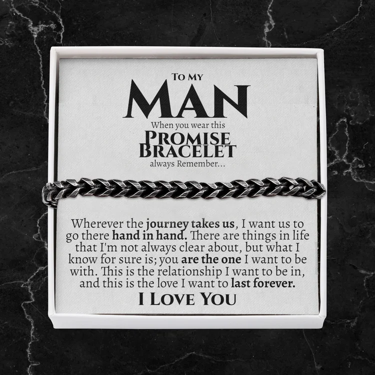 To My Man I LOVE YOU Cuban Chain Bracelet Stainless Steel Bracelet Romantic Gift-Jessemade AU