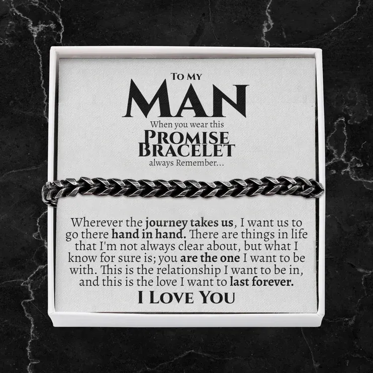To My Man I LOVE YOU Cuban Chain Bracelet Stainless Steel Bracelet Romantic Gift-Jessemade AU