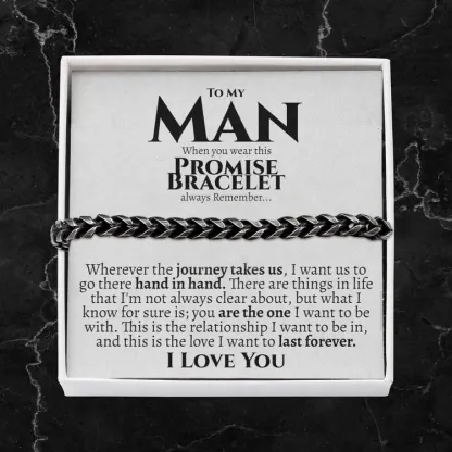 To My Man I LOVE YOU Cuban Chain Bracelet Stainless Steel Bracelet Romantic Gift-Jessemade AU