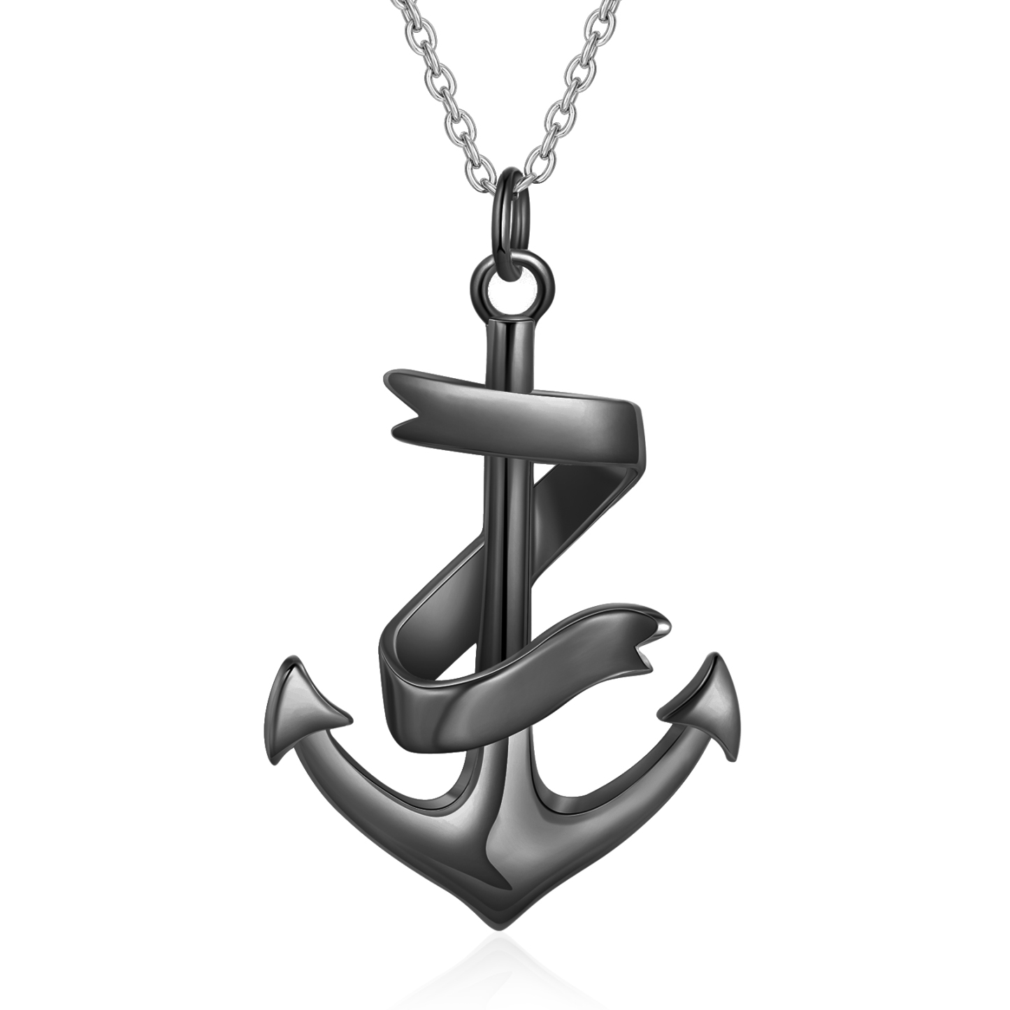 Personalised Pirate Ship Anchor Necklace Engrave 2 Names Necklace For Dad-Jessemade AU