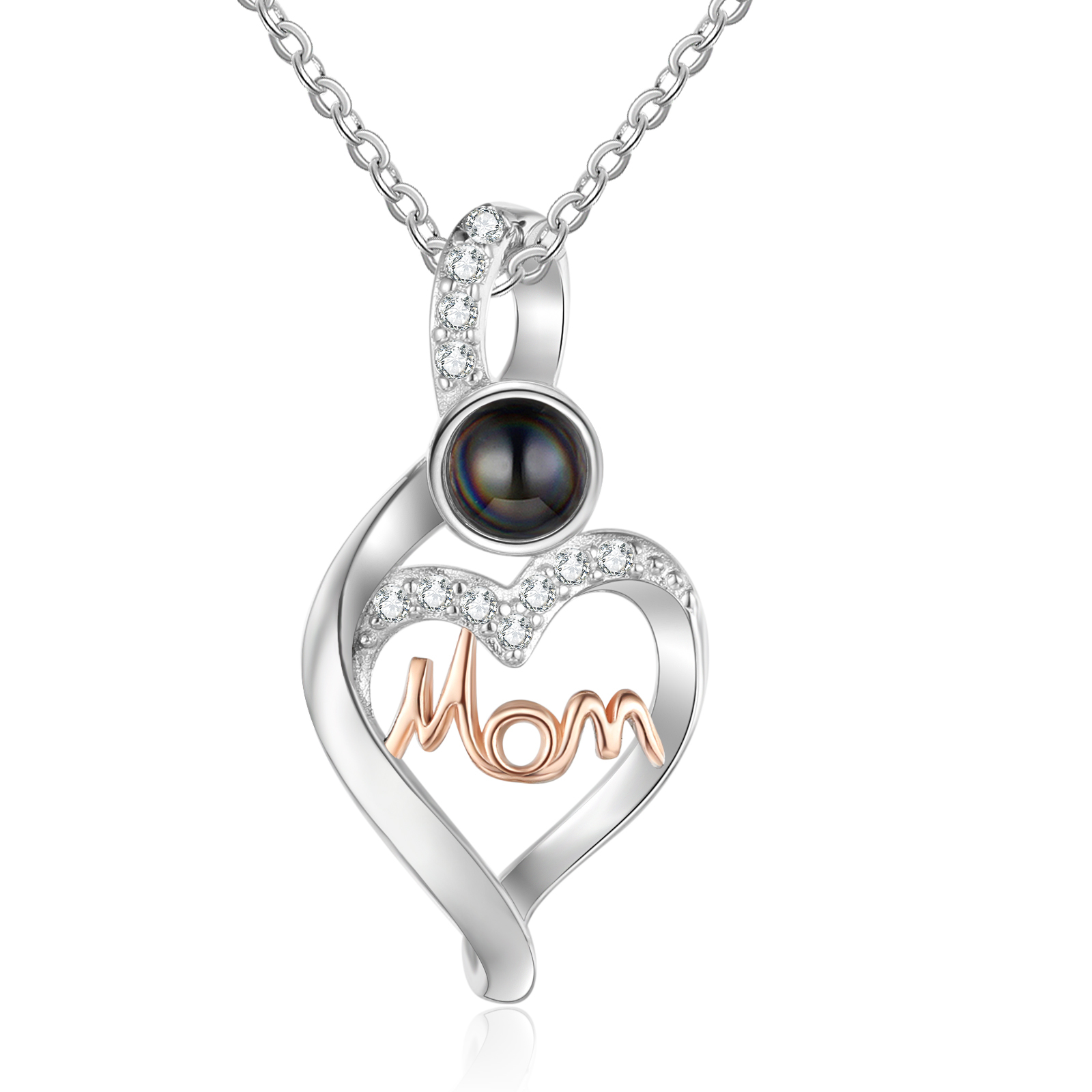 Personalised Mom Projection Necklace Custom Photo Heart Necklace for Mother's Day-Jessemade AU