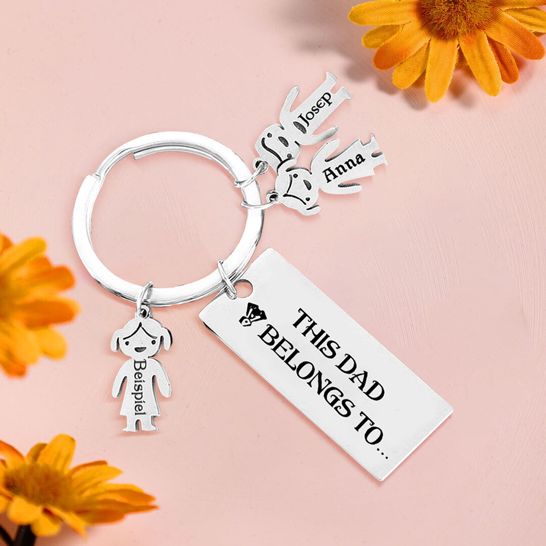 3 Names-Personalised 3 Children's Name Keychain Gift for Mum Dad-Jessemade AU