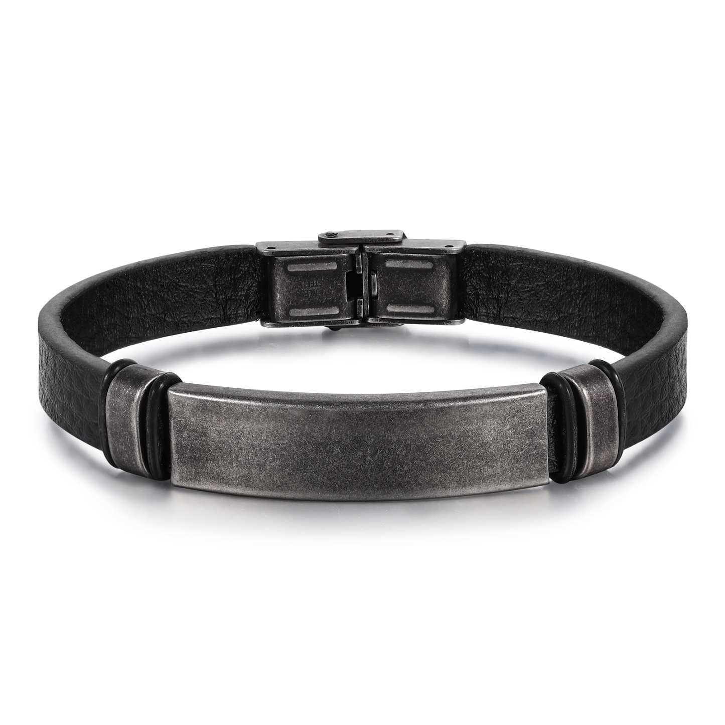 Personalised Men's Leather Bracelets Custom 2 Names 2 Letters Eternity Bracelet Black Gift for Him-Jessemade AU