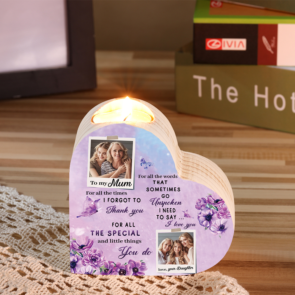 To My Mum - Customised Wooden Heart Candle Holder Candlesticks "I need to say I love you" Gifts For Mother-Jessemade AU