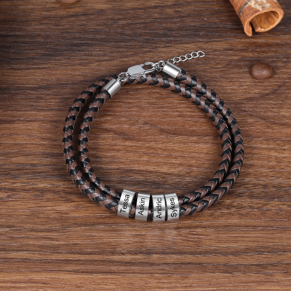 Personalised 4 Beads Men's Bracelet For Him-Jessemade AU