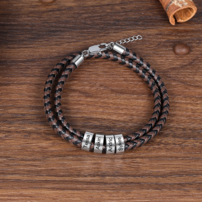 Personalised 4 Beads Men's Bracelet For Him-Jessemade AU