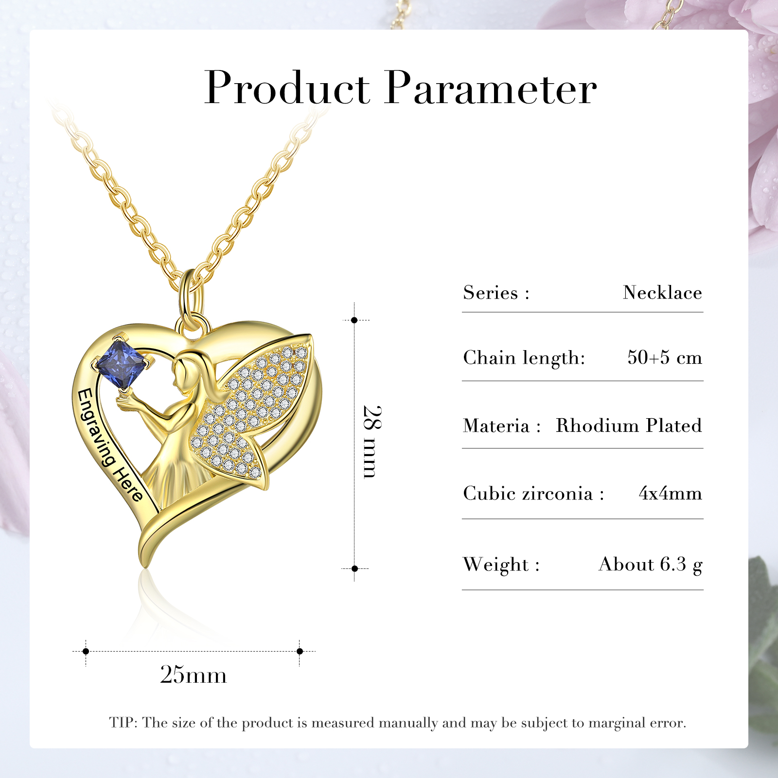 Personalised Heart Elf  Necklace With Birthstone Custom Text Gifts For Her-Jessemade AU