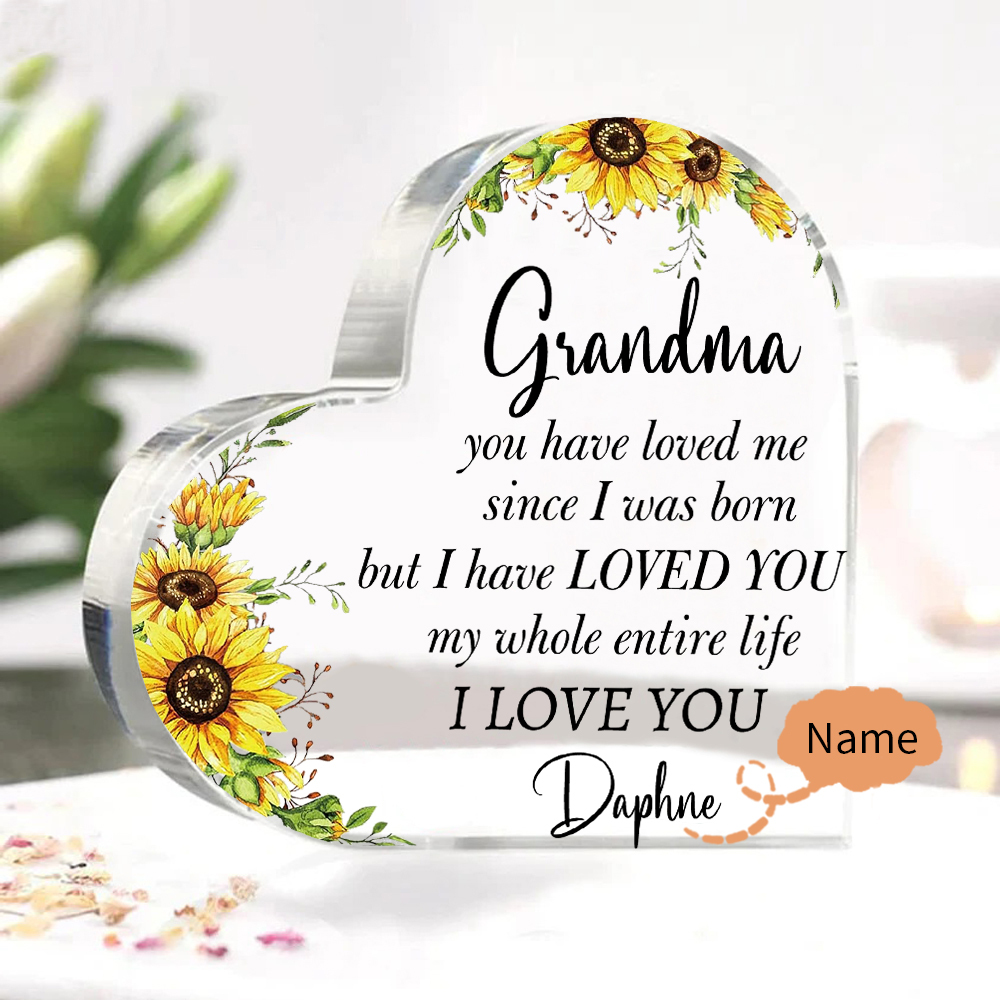 Personalised Acrylic Heart Keepsake Engrave 1 Name Heart Ornament Special Gift for Grandma-Jessemade AU