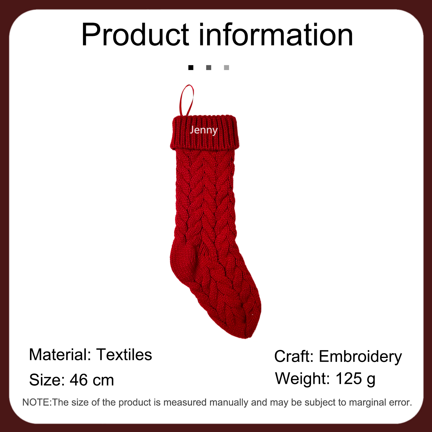 Christmas Needlepoint Stockings Personalised Name Knitting Stockings Decoration-Jessemade AU