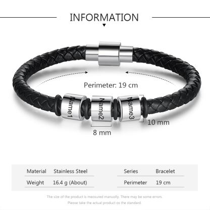 Customised 3 Beads Men's Bracelets For Him-Jessemade AU