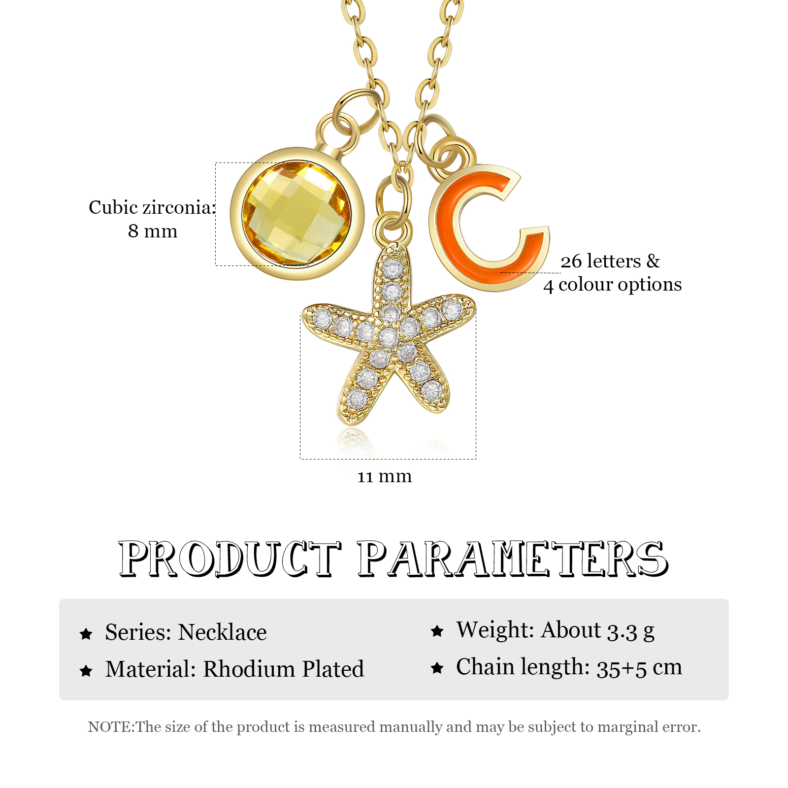 Personalised Star Necklace Custom Birthstone and Letter Kid's Necklace-Jessemade AU