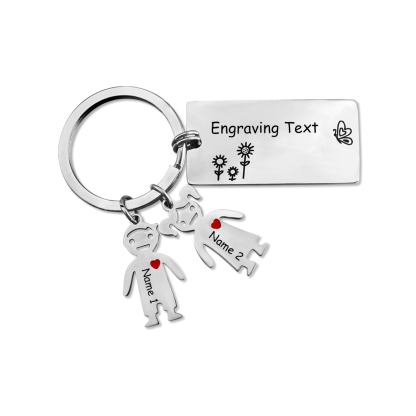 Custom 2 Names Personalised Family Keychain Gift for Grandma-Jessemade AU