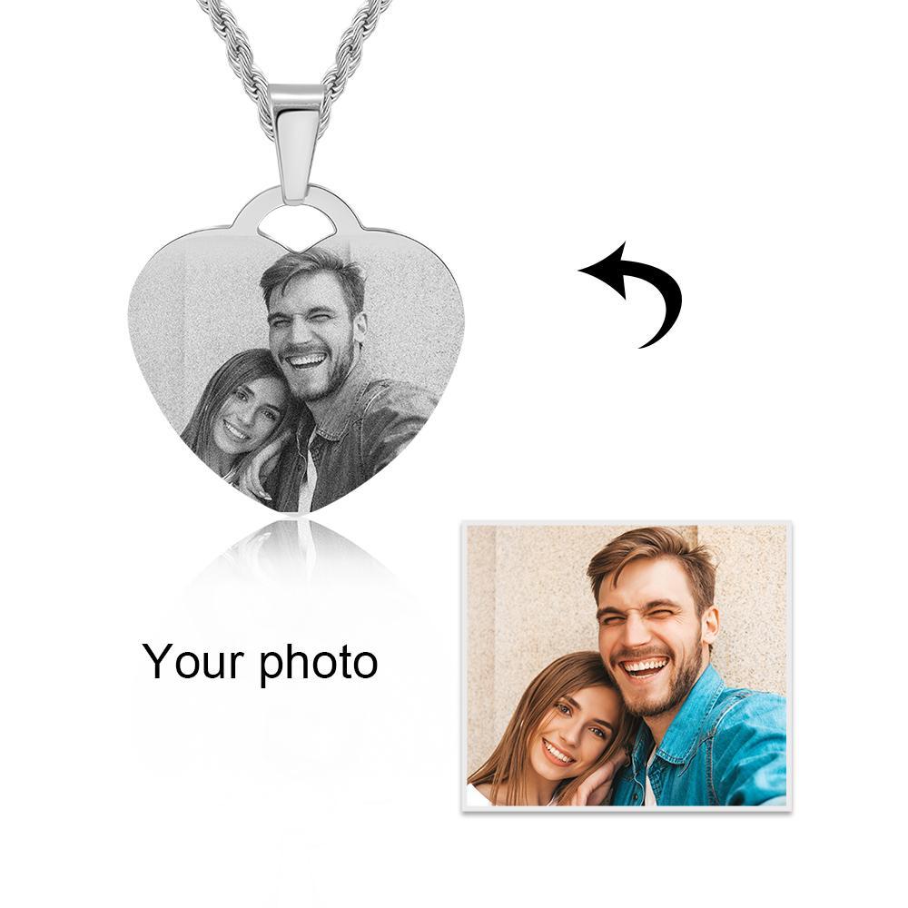 Personalised Heart Necklace Custom Photo Necklace Gifts For Father-Jessemade AU