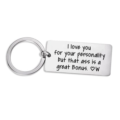 Personalised Letter Keychain Funny Keychain Stainless Steel Valentine's Day Couple Gift-Jessemade AU
