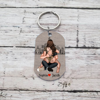 Personalised Couple Keychain Custom 2 Names Keyring "Get Home Safe" Stainless Steel Keychain - Valentine's Gift for Him/Her-Jessemade AU