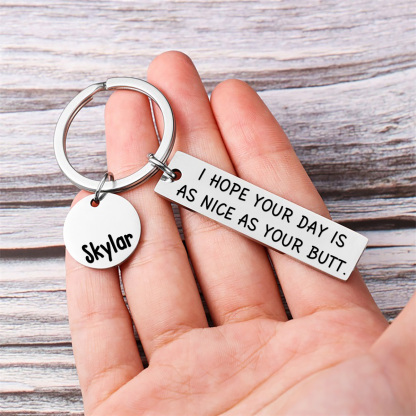 Personalised Name Keychain Funny Keychain Stainless Steel Creative Gift for Couples-Jessemade AU
