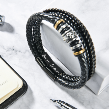 To My Man Leather Braided Bracelet - I Love You Forever And Always-Jessemade AU