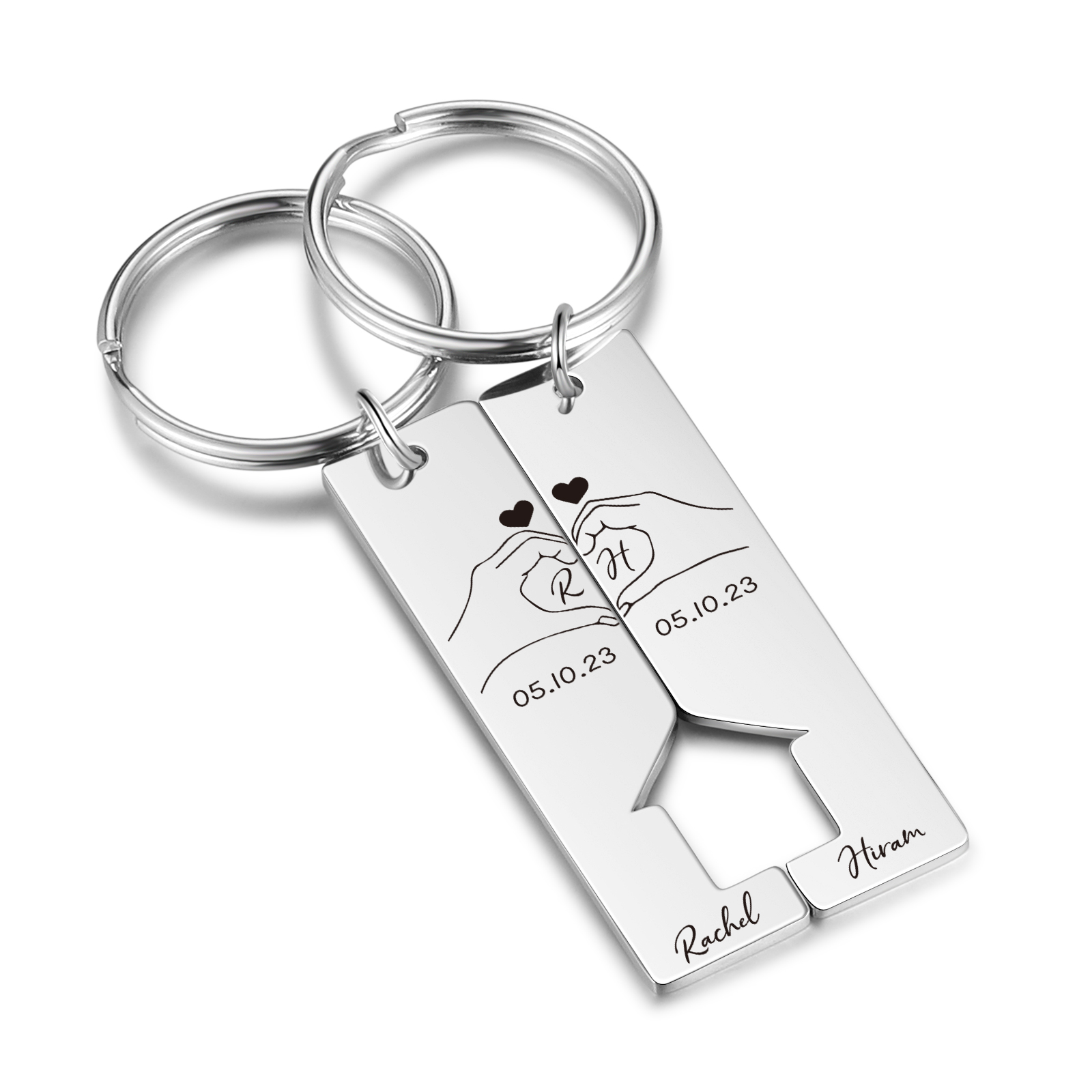 To My Man/Woman Keyring Custom 2 Letters & 2 Dates & 2 Names Couple Keychain Valentine's Day Gift for Couples-Jessemade AU