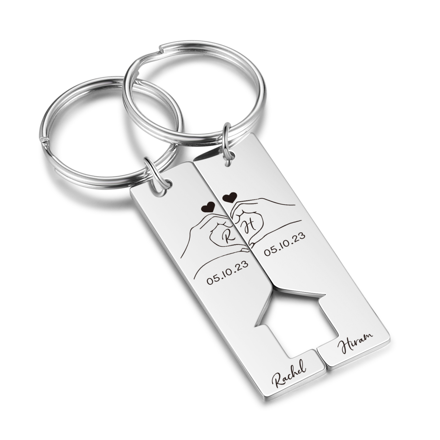 To My Man/Woman Keyring Custom 2 Letters & 2 Dates & 2 Names Couple Keychain Valentine's Day Gift for Couples-Jessemade AU