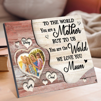Mother Picture Board Personalised Photo Keepsake With 3 Names Wood Signs Photo Frame Gifts For Mum-Jessemade AU