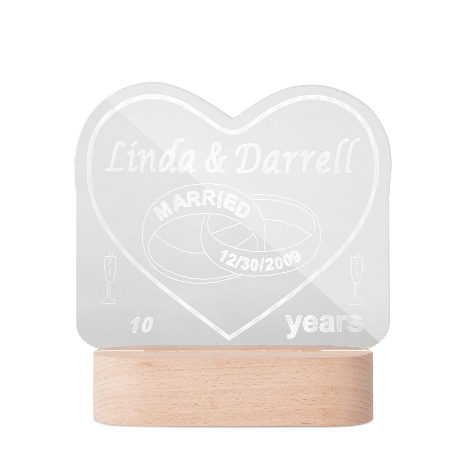 Personalised Heart Name Night Light-Jessemade AU