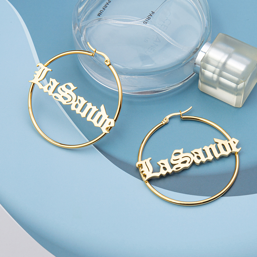 Personalised Circle Name Earring Gift for Her-Jessemade AU