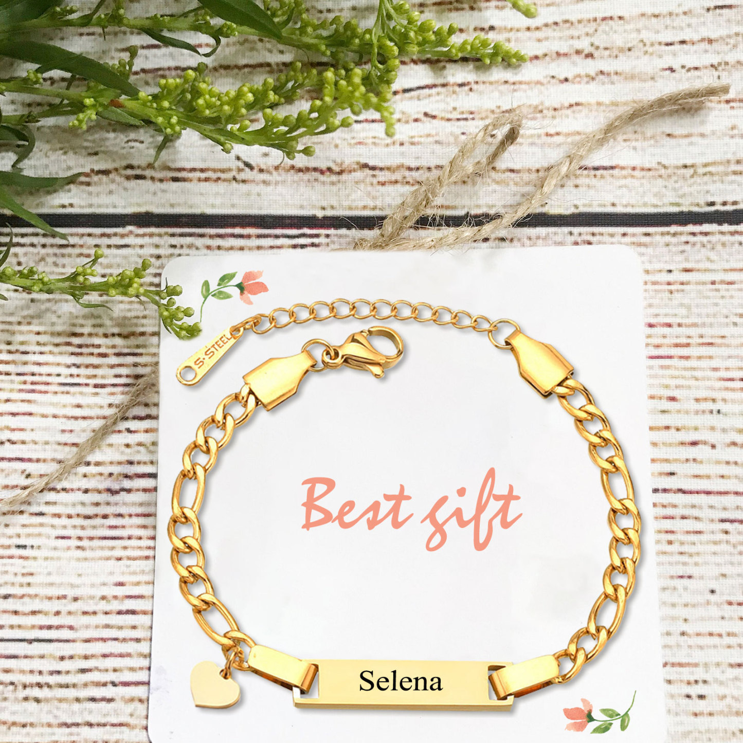 Custom Name Bracelet Personalised Love Bracelet Cuban Chain Bracelet Love Gifts-Jessemade AU