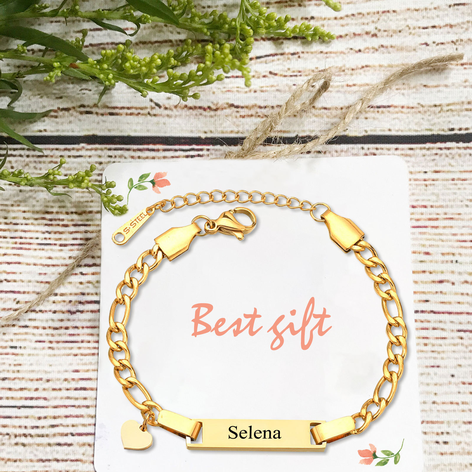 Custom Name Bracelet Personalised Love Bracelet Cuban Chain Bracelet Love Gifts-Jessemade AU