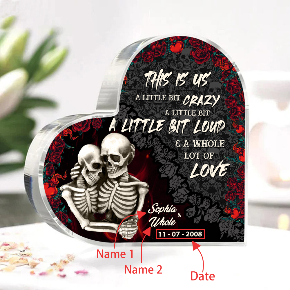 Couple Acrylic Heart Keepsake Customised 2 Names & Date Ornament Valentine's Day Gift For Couples - This Is Us, A Whole Lot Of Love-Jessemade AU