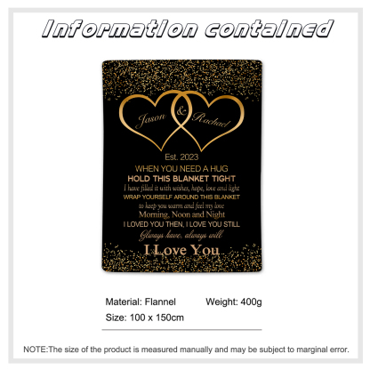 Personalised Couple Blanket Customised 2 Names Blanket Valentine's Day Anniversary Gift for Couples-Jessemade AU