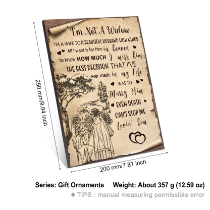 Old Couple Memorial Wooden Plaque Art Decorations Picture Board Desktop Ornaments - I'm Not A Widow-Jessemade AU