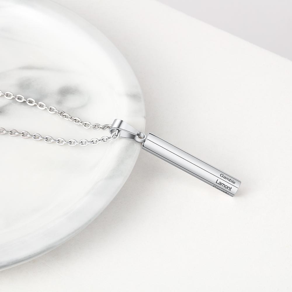 Personalised 6 Names Bar Necklace-Jessemade AU