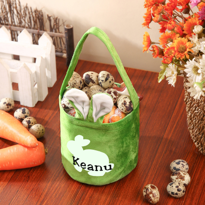 Personalised Bunny Tote Bag Customised with Name Bunny Basket Bucket Bag Easter Gifts-Jessemade AU