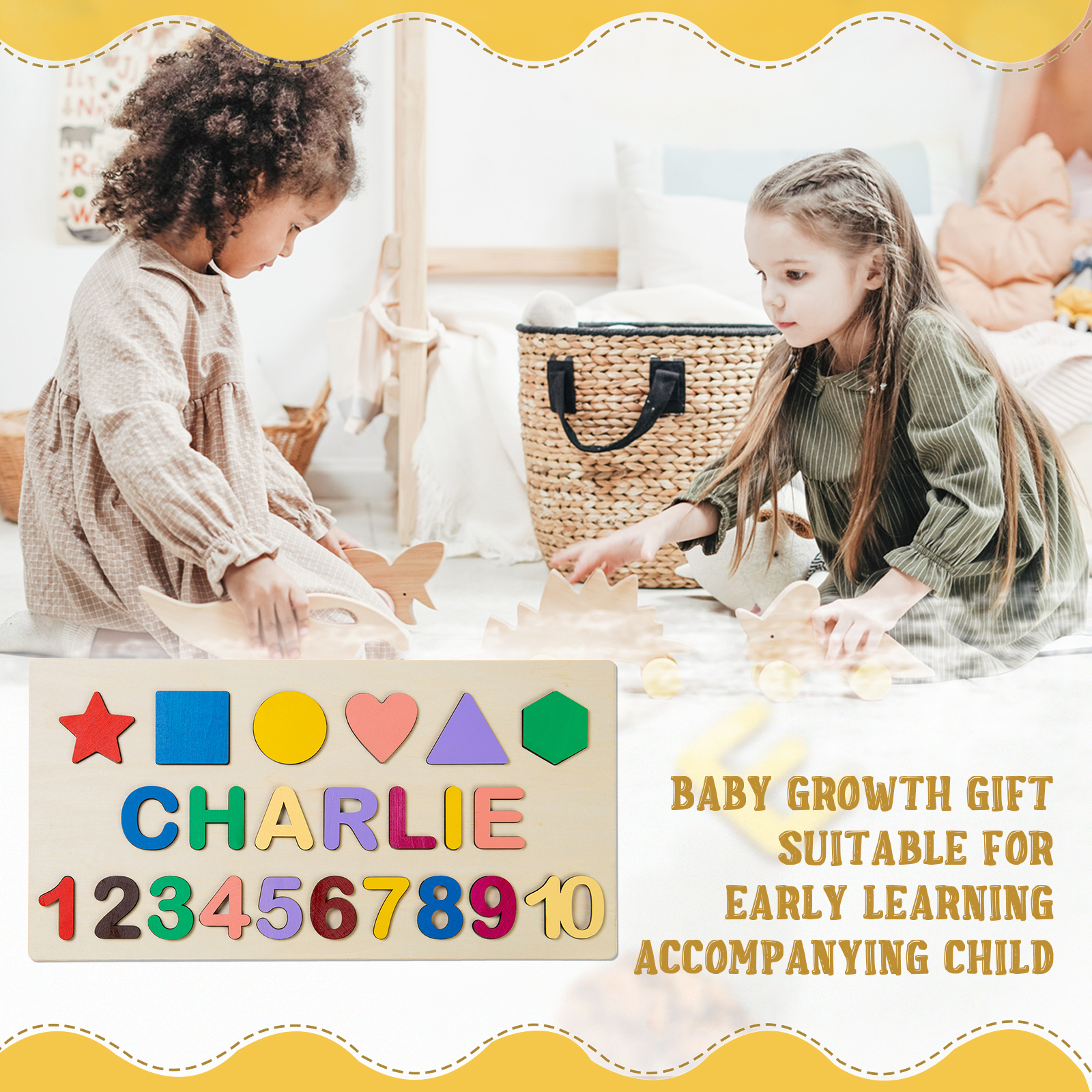 Personalised Kid's Wooden Name Alphabet Puzzle Toy for Toddlers Early Learning Child Toy-Jessemade AU