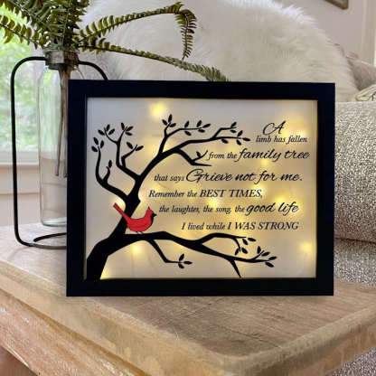 Cardinal Frame A Limb Has Fallen Lighted Shadow Box Memorial Gifts-Jessemade AU