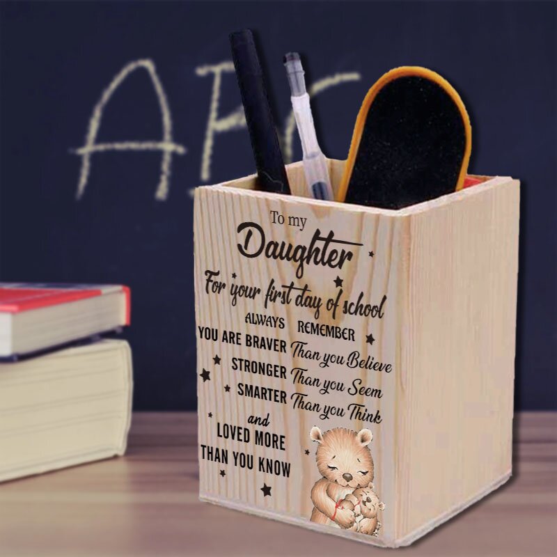 To My Daughter- Smarter Than You Think - Wooden Pen Holder-Jessemade AU