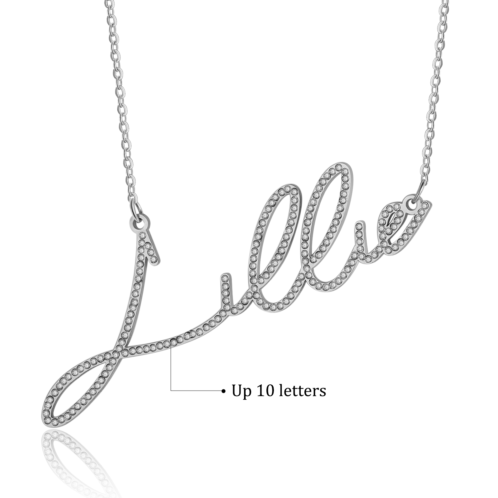 Sparking Name Necklace Personalised Name Necklace With Cubic Zirconia-Jessemade AU