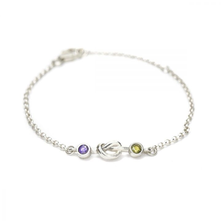 Personalised Heart Bracelet With 2 Birthstones Bracelet Gift For Women-Jessemade AU