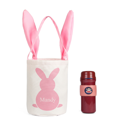 Bunny Tote Bag Personalised Name Bucket Bag Bunny Basket Easter Gifts-Jessemade AU