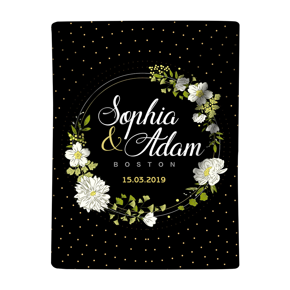 Personalised Couple Blanket Customised 2 Names & Date Blanket Valentine's Day Gift for Him/Her-Jessemade AU